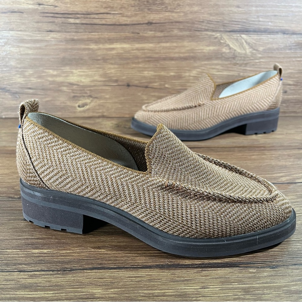 ROTHY’S The Lug Loafer ‘Teak Herringbone’ Slip-On Shoes Women’s Size 7
